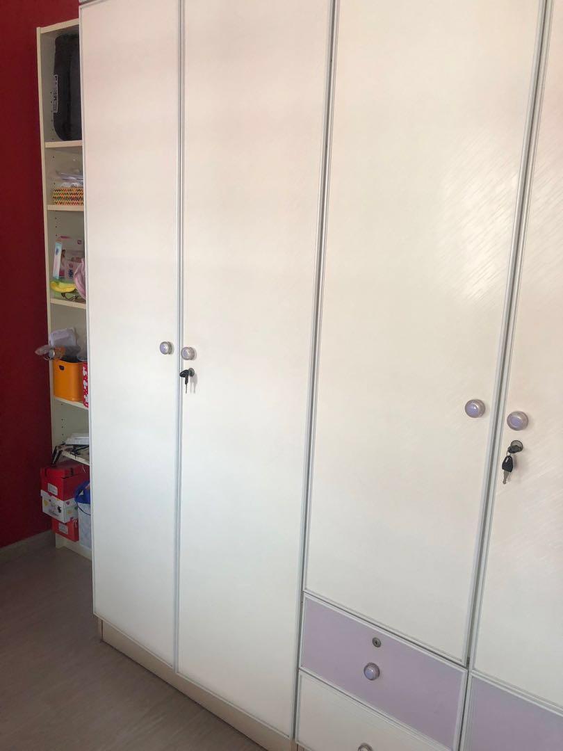 4 doors wardrobe with lock and keys, Babies & Kids, Baby Nursery & Kids Furniture, Kids