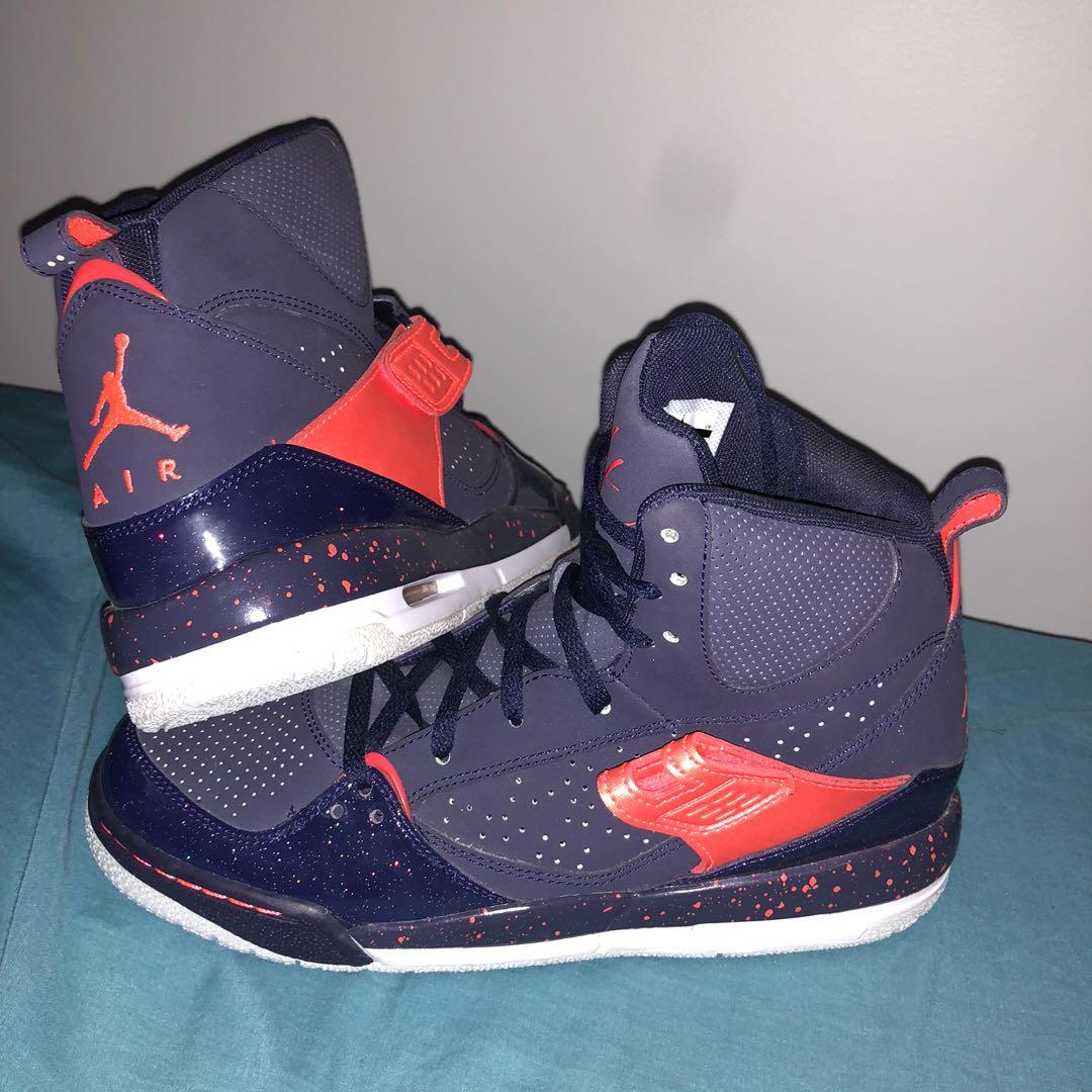 Air Jordan Flights High Top Basketball Shoes In Purple And Pink