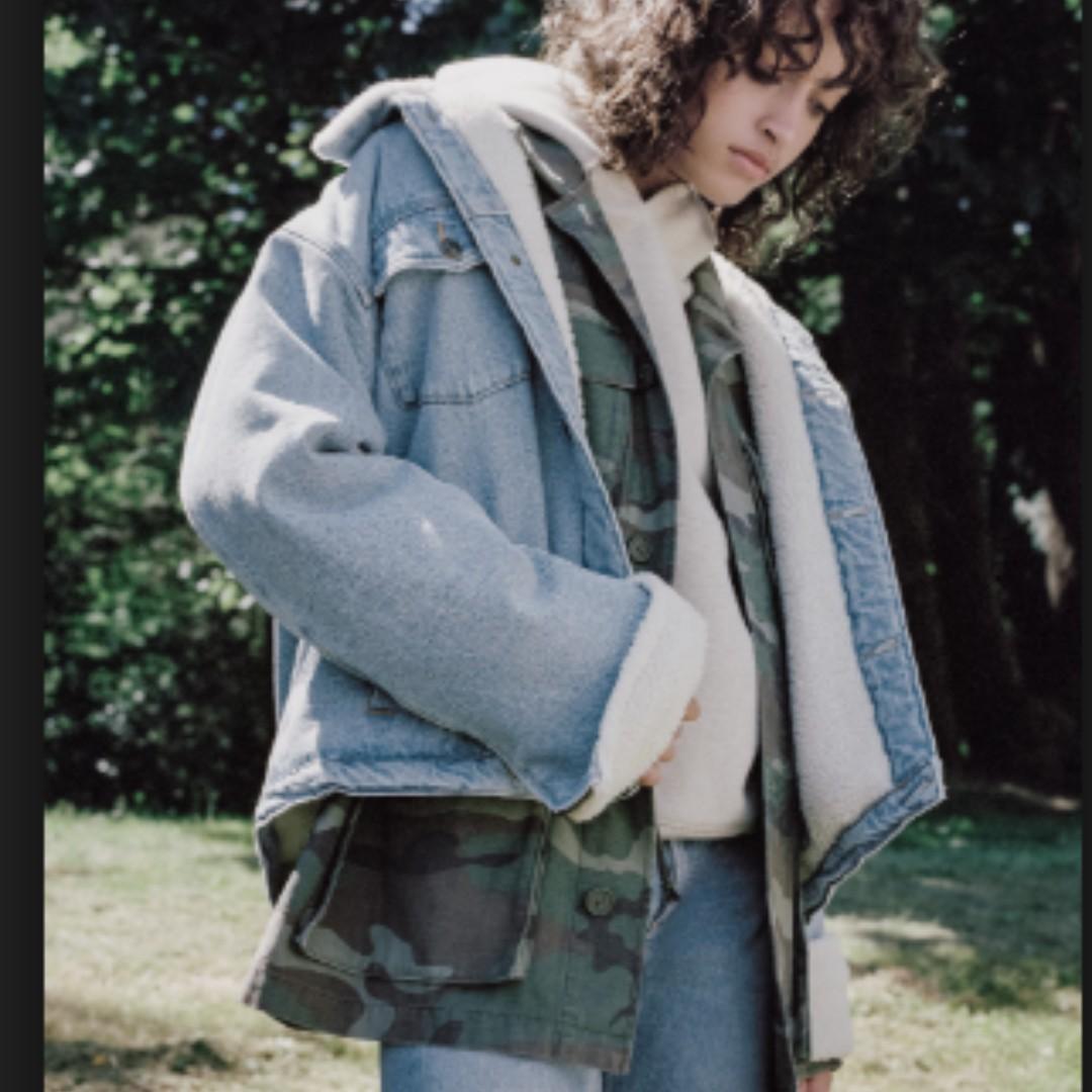 Aritzia long denim jacket best sale
