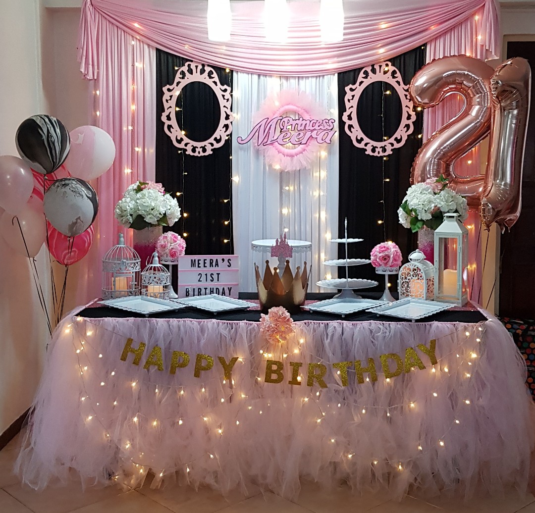 21st-birthday-party-girls-backdrop-dessert-table-set-up-design-craft-others-on-carousell