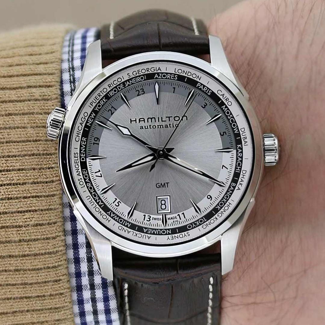 Hamilton jazzmaster gmt automatic watch store
