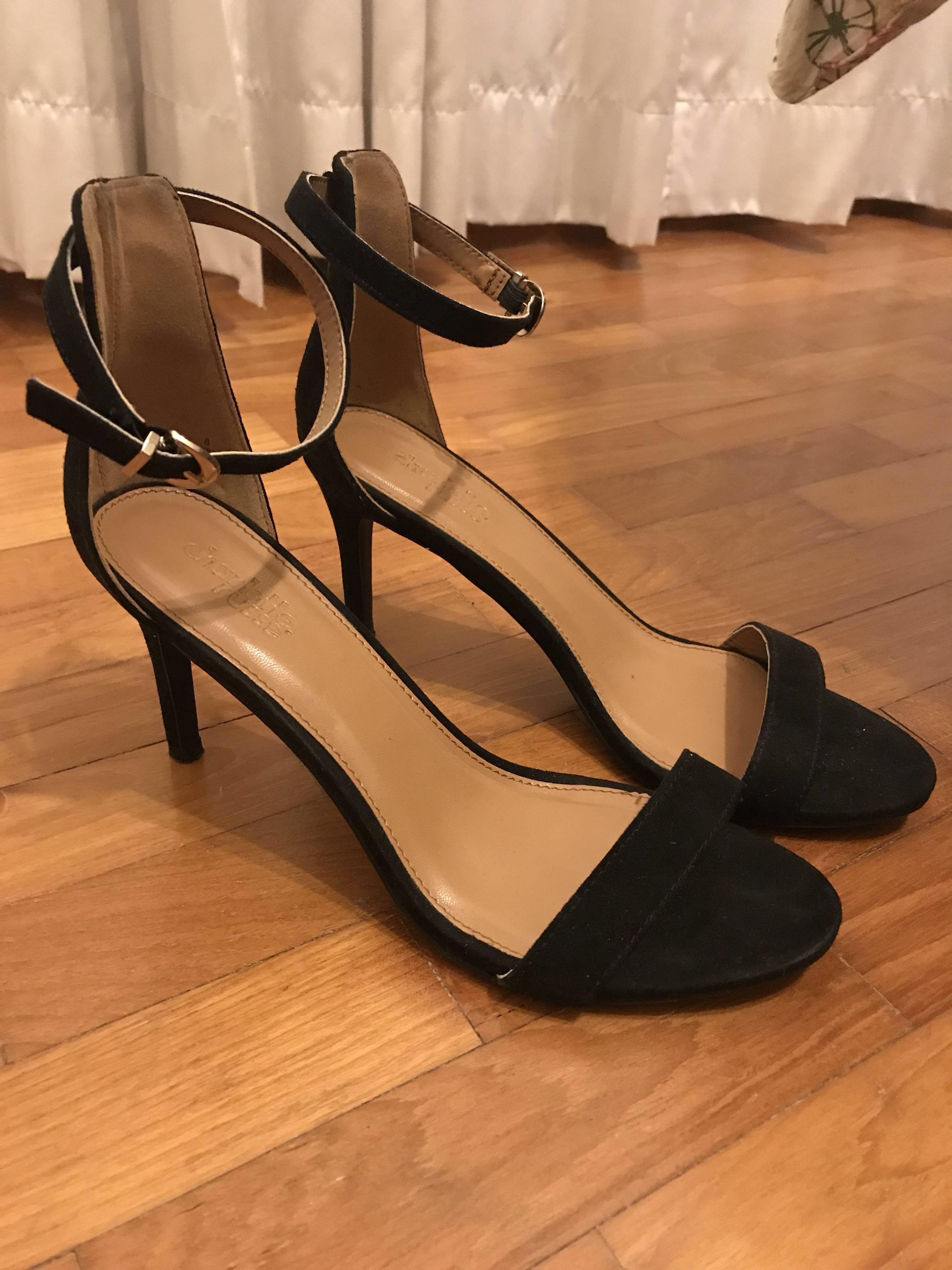 Black strappy hotsell heels charlotte russe