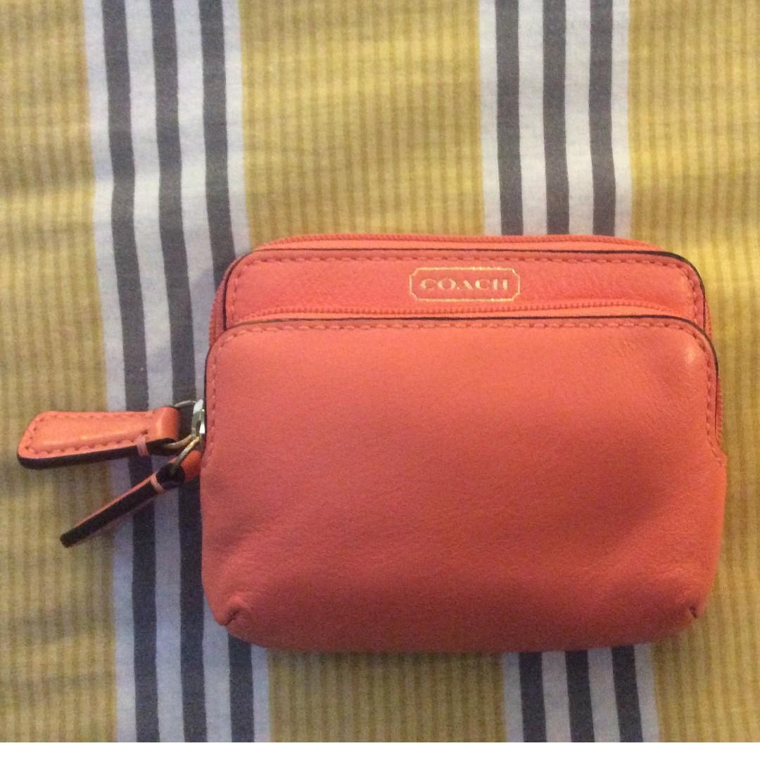 Coach double zip coin purse online