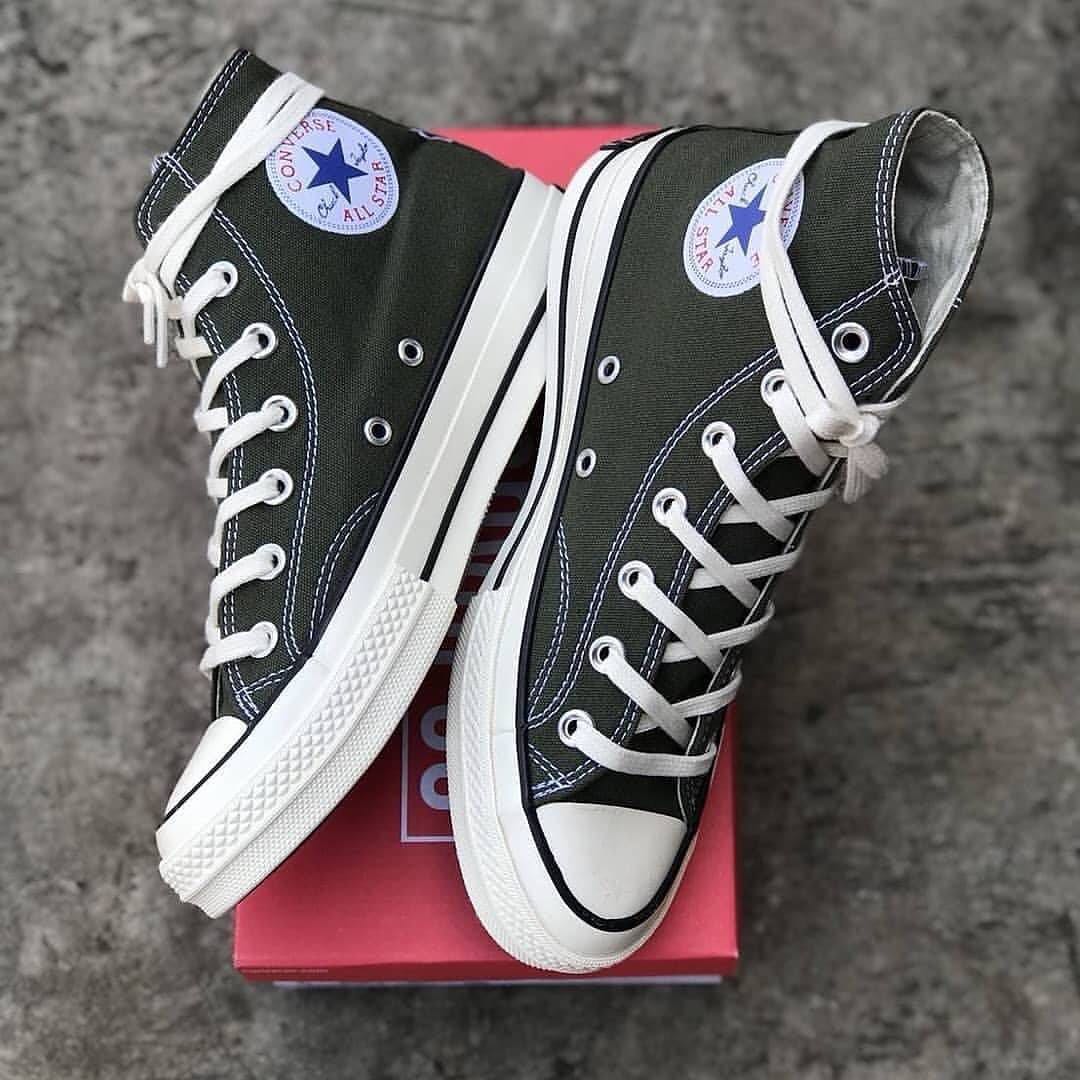 dark green vintage converse