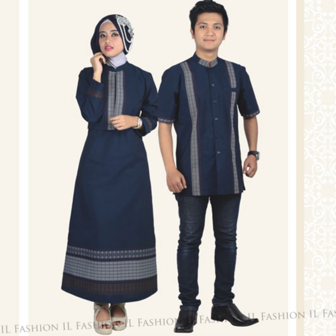 Couple Dress Wulan Blue Baju Muslim Kualitas Premium Warna Biru
