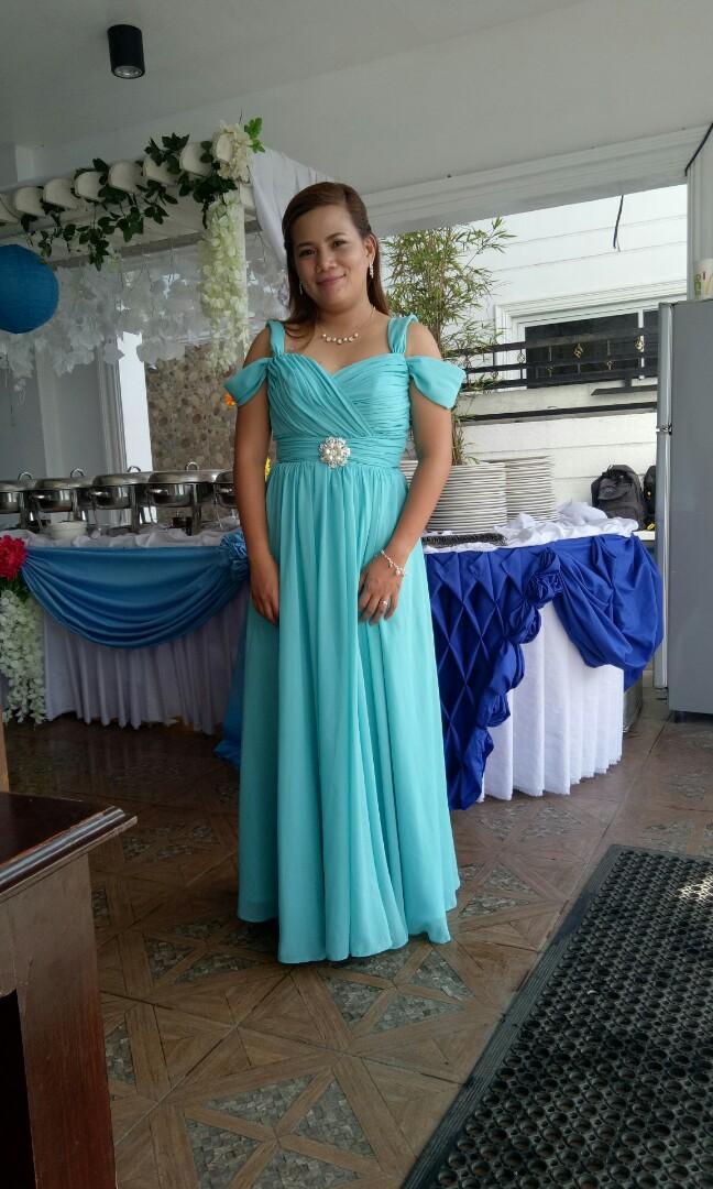 Aqua outlet blue gown