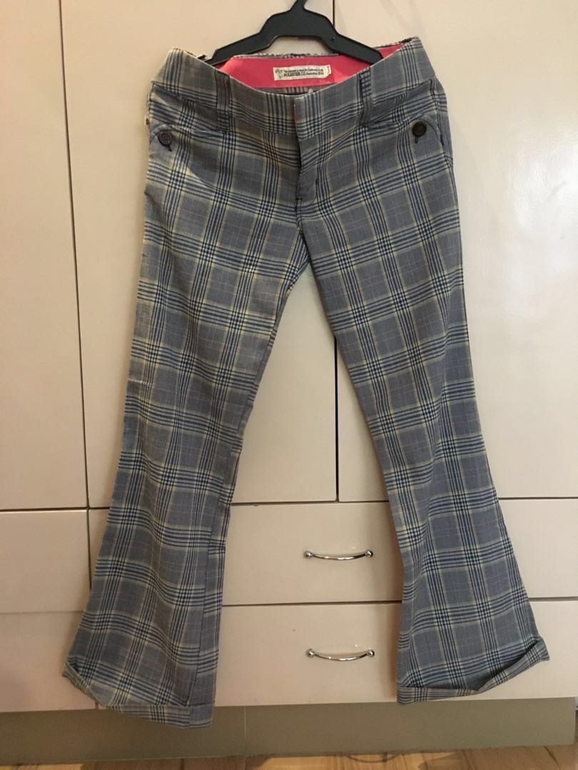 plaid hollister pants