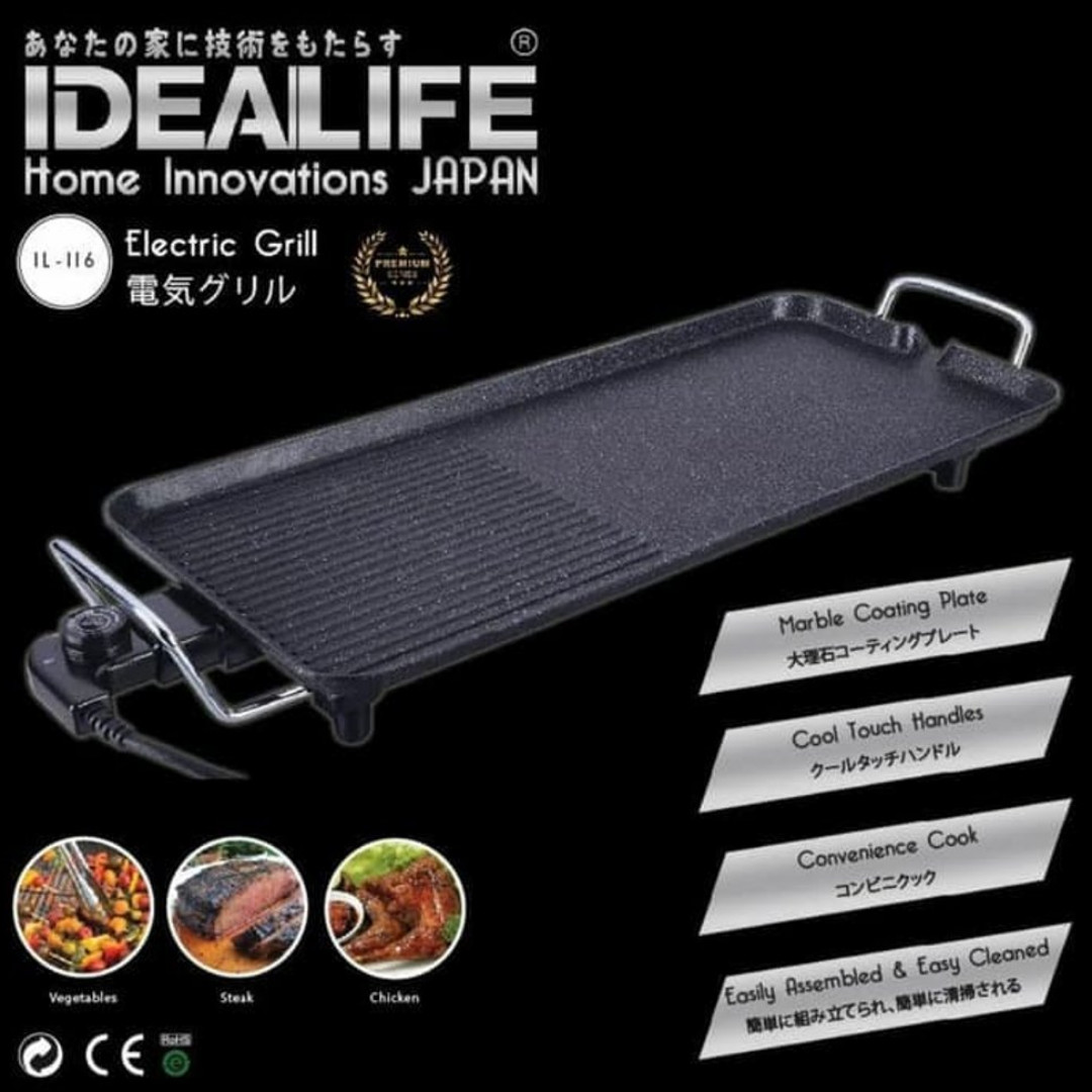 Idealife IL 116 Elektrik Grill Alat Panggang Listrik Praktis Bahan