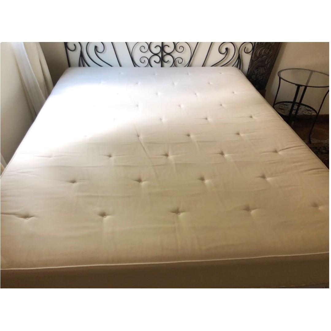 IKEA bed queen box spring base/spring mattress & headboard, Furniture