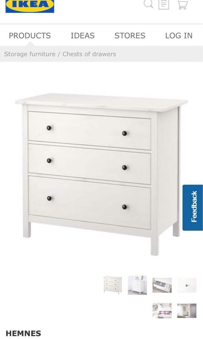 Ikea Hemnes Chest Of Drawers White Furniture Shelves Drawers