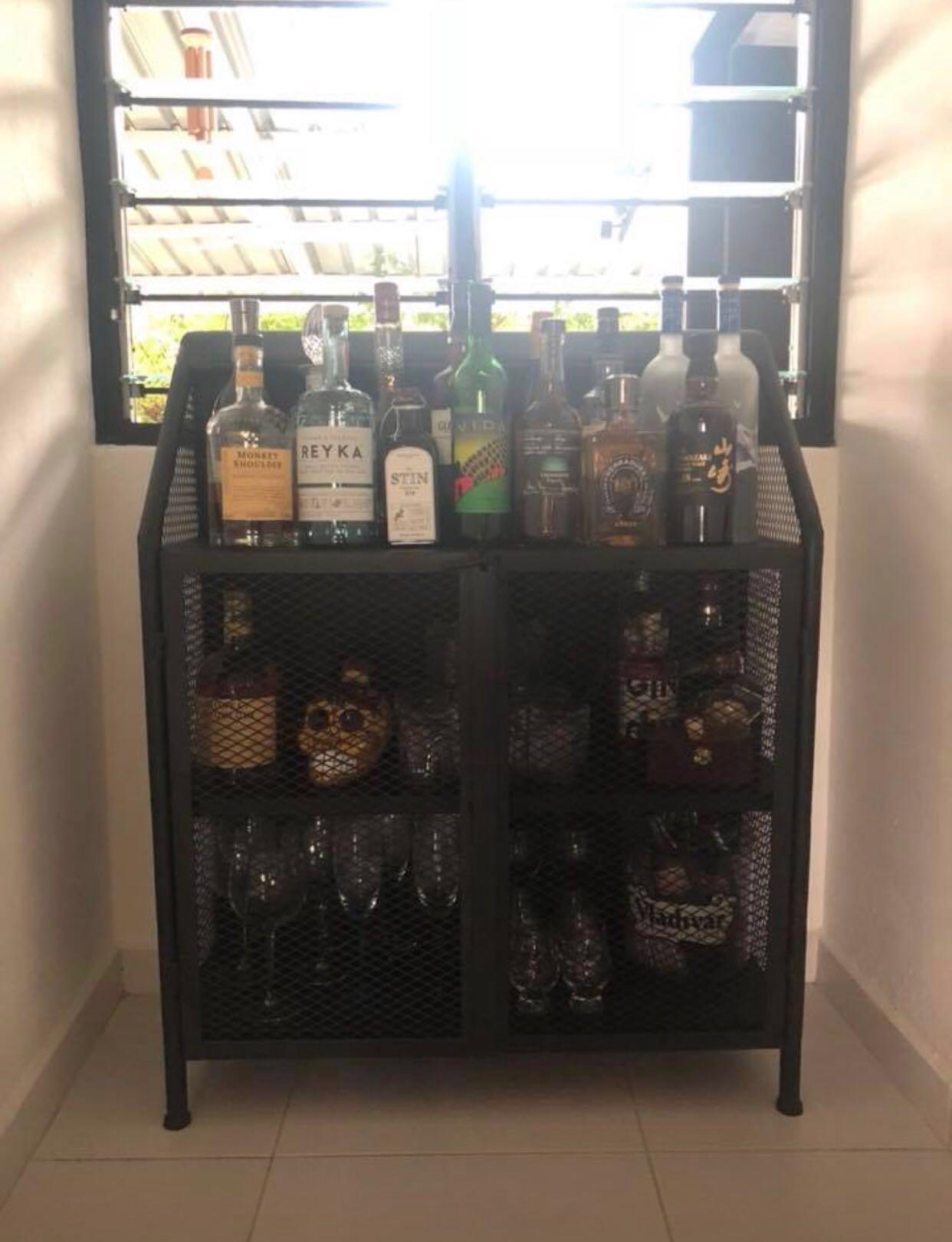 Industrial Black Metal Bar Cabinet Furniture Home Decor Others On Carousell