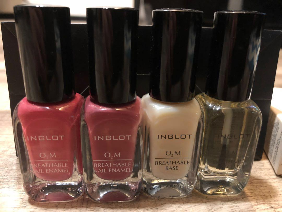 INGLOT O2M Breathable Nail Enamel Set of 4, Beauty & Personal Care, Face,  Makeup on Carousell