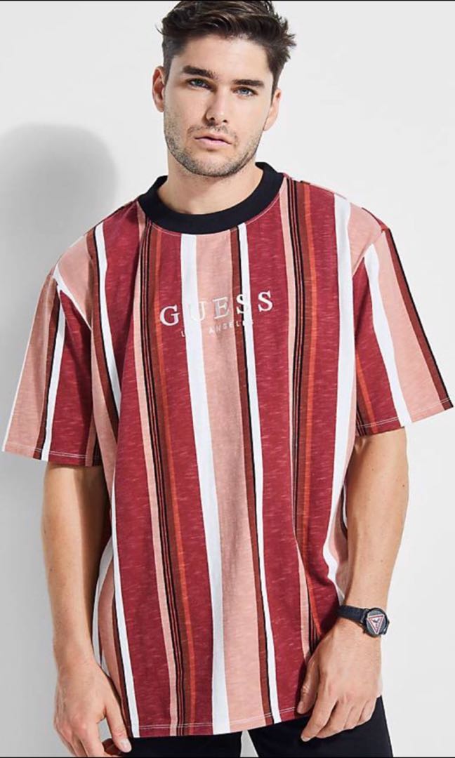 guess vertical striped t shirt