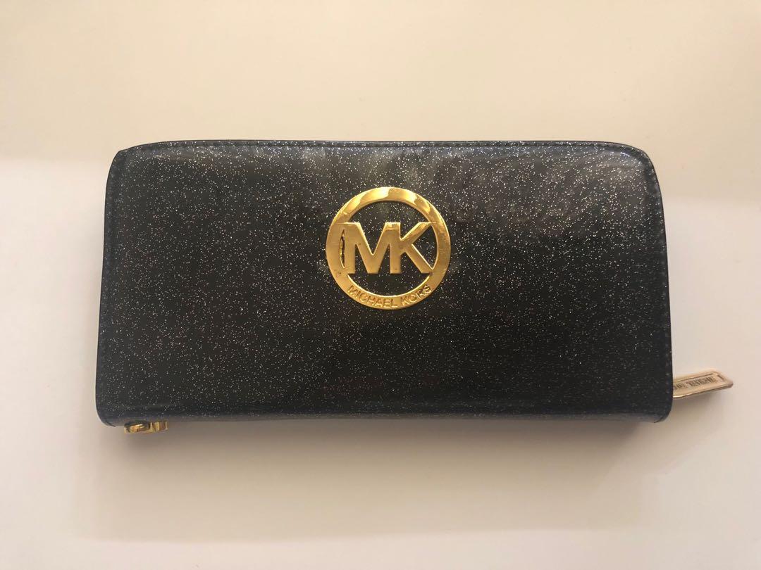 michael kors black glitter wallet