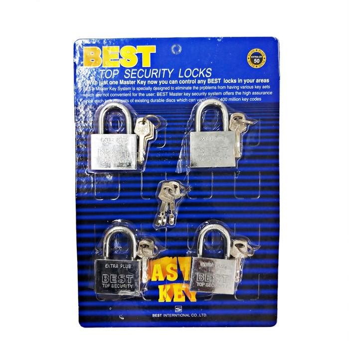 [NEW] 4 IN 1 BEST PADLOCK 50MM WITH MASTER KEY, Health & Nutrition