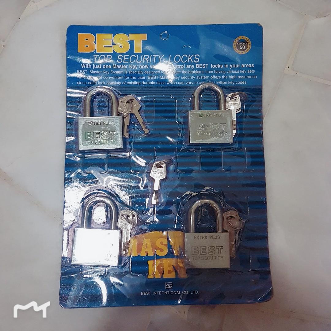 [NEW] 4 IN 1 BEST PADLOCK 50MM WITH MASTER KEY, Health & Nutrition