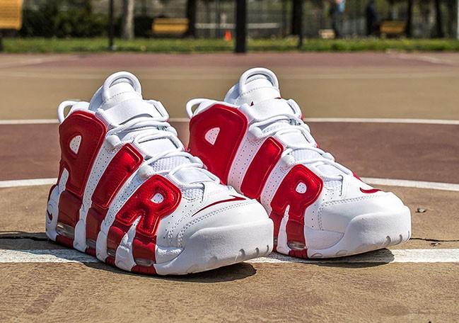 nike more uptempo white red