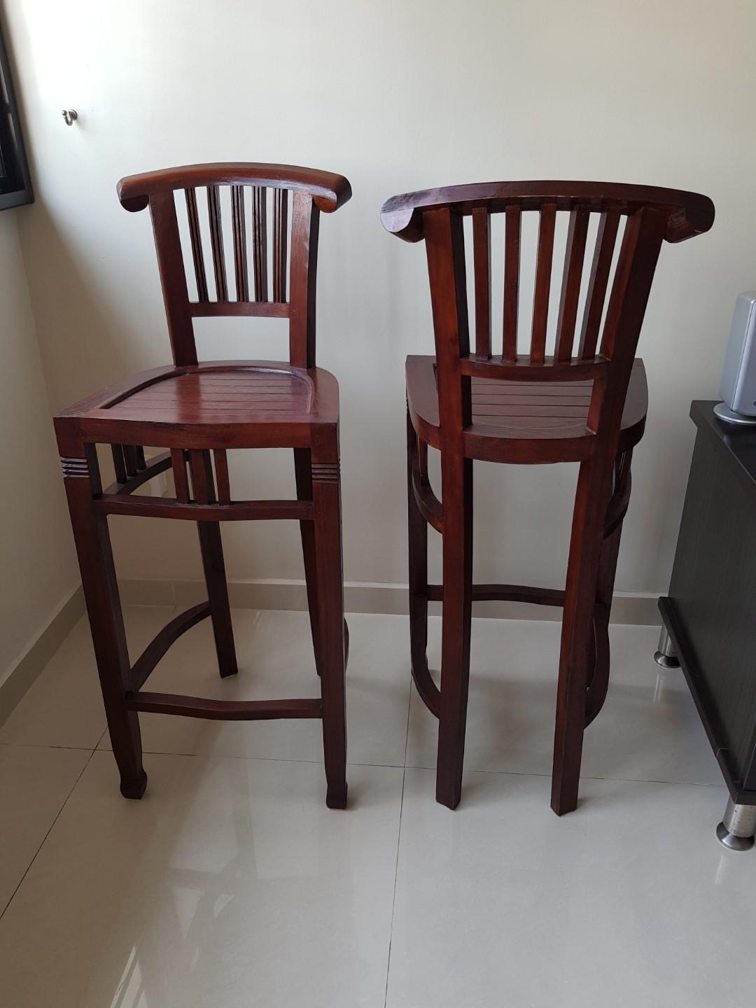 Solid Wood High Chair Bar Stool Furniture Tables Chairs On Carousell