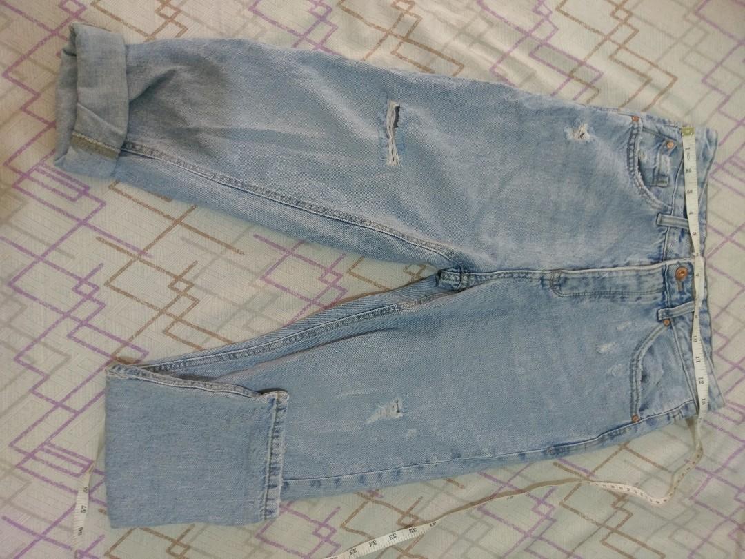 stradivarius ripped mom jeans