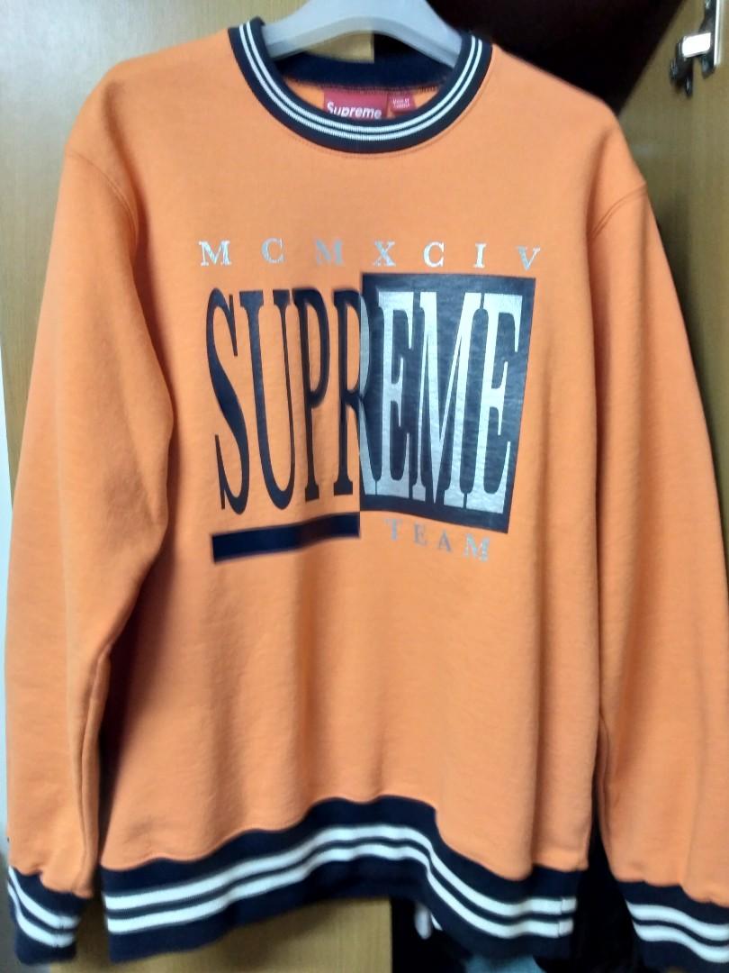 WTT WTS SUPREME Team Crewneck Bright Orange MCMXCIV Men s