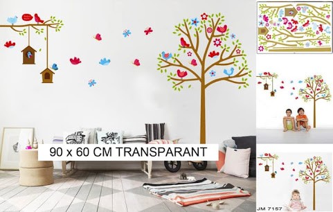 Wall Sticker Stiker Dinding Motif Pink Bird Home Furniture On