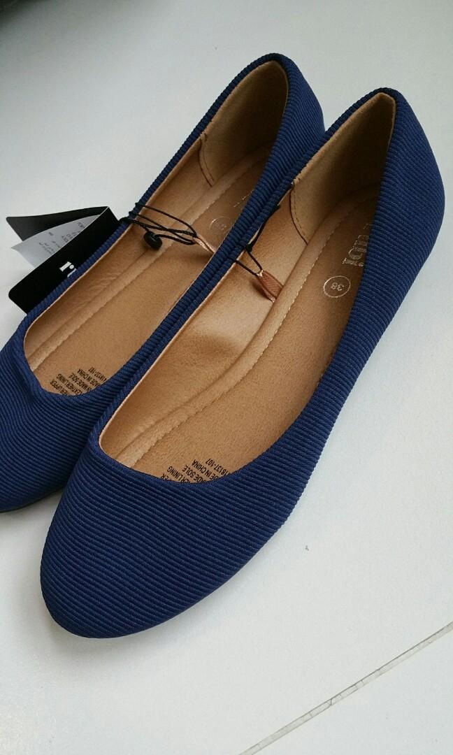 Woman flat shoe navy blue (size 38 