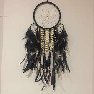 Large Dreamcatcher Black and Cream Traditional Theme