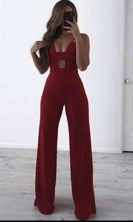 Bow Down - Babyboo Jumpsuit in Red
