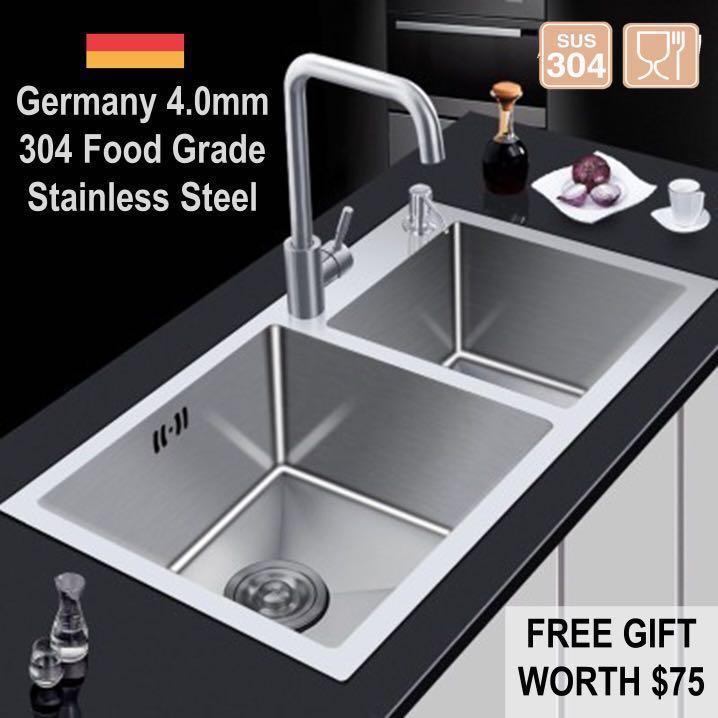 Top Quality 4mm 304 Stainless Steel Kitchen Sink