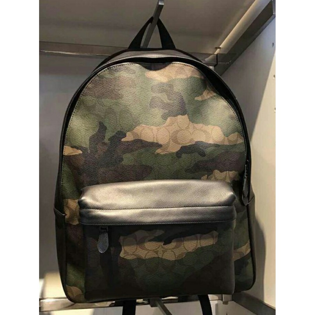 Coach camouflage backpack hot sale