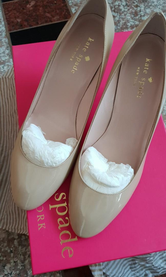 Authentic Kate Spade Nude Patent Heels Women s Fashion Footwear