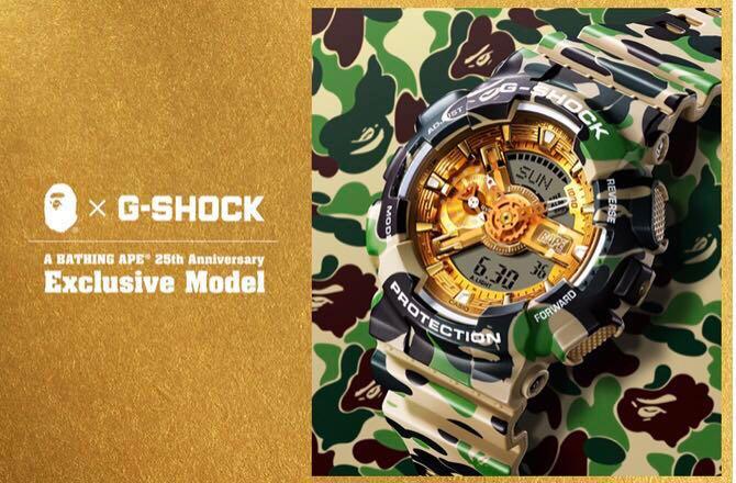 Bape x G shock XXV Collaboration Men s Fashion Tops Sets Tshirts Polo Shirts on Carousell