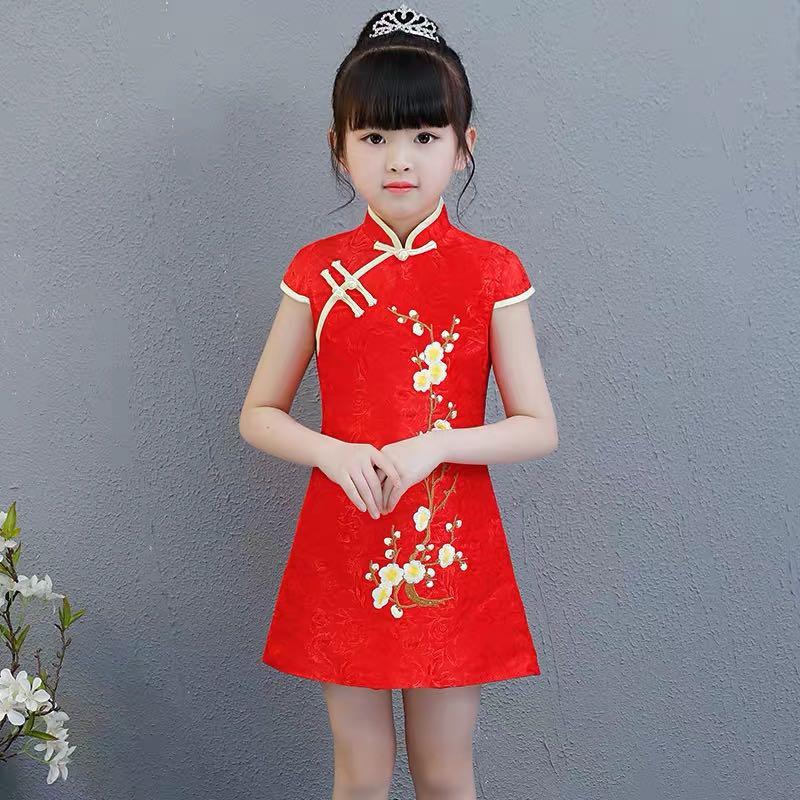 Chinese New Year Dress Babies Kids Girls Apparel 4 To 7