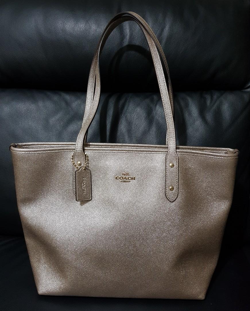 Coach city on sale zip tote platinum