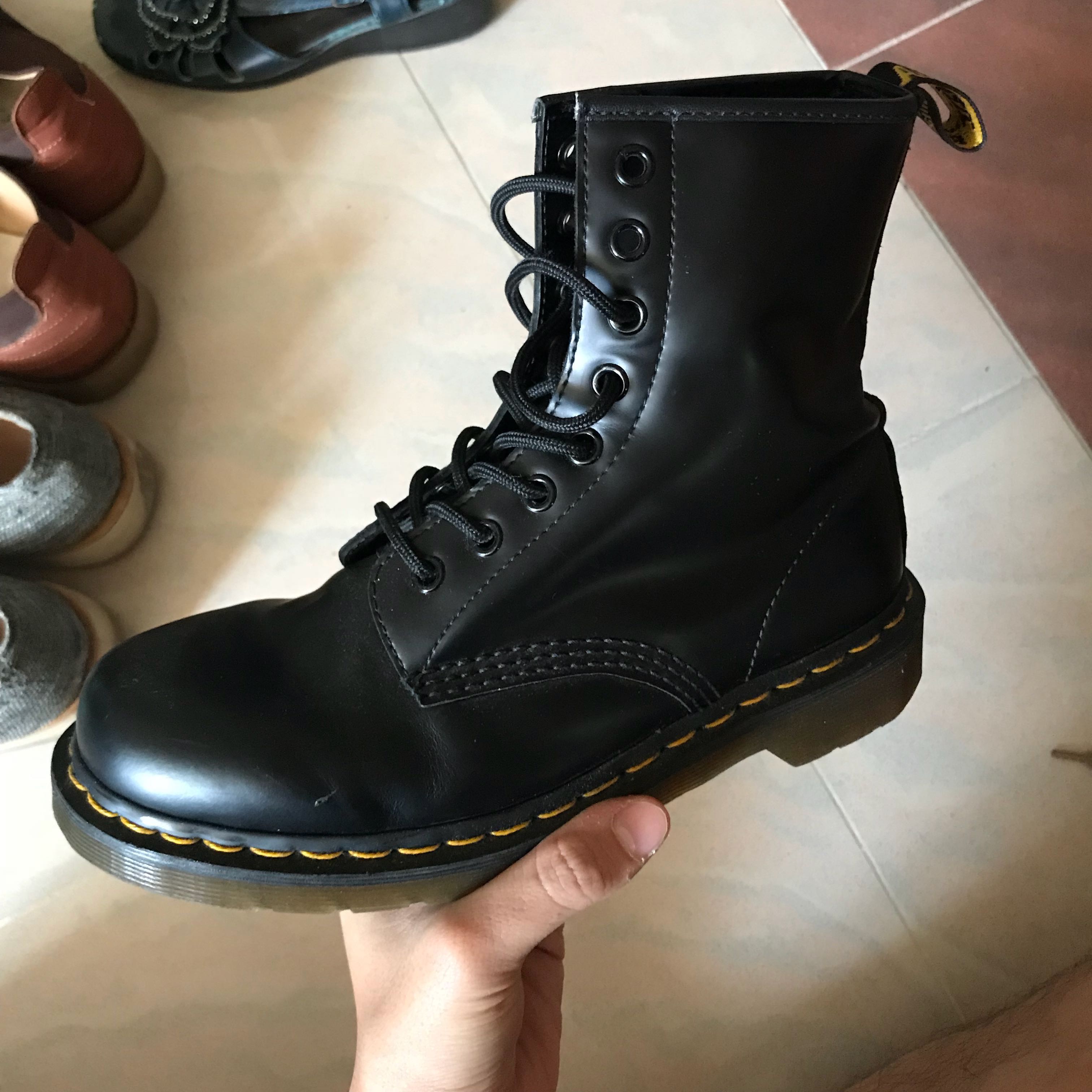doc martens airwair with bouncing soles 