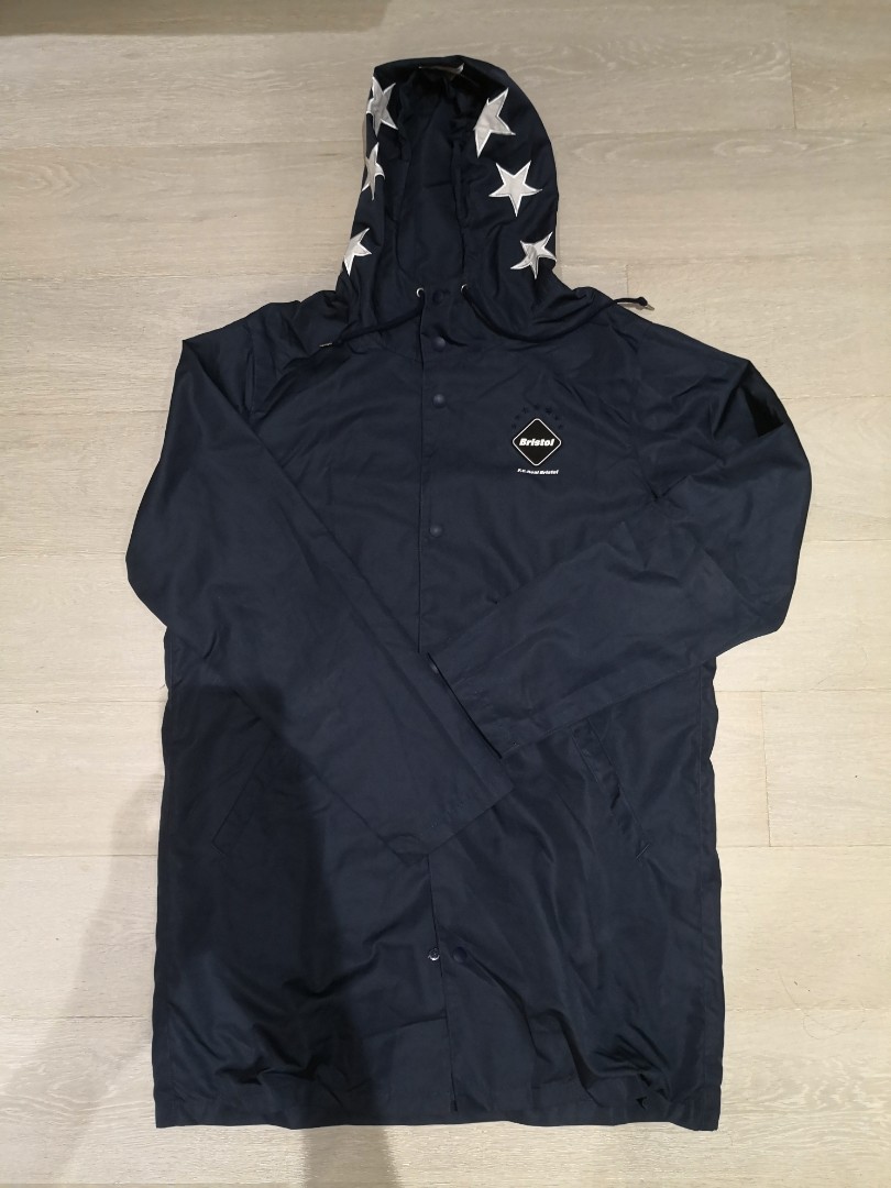 Fcrb long coach jacket L size（Navy), 名牌, 服裝- Carousell