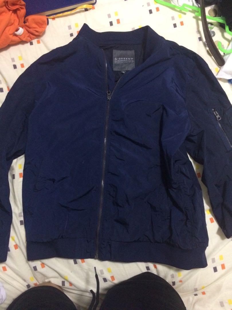Giordano navy bomber jacket Men s Fashion Coats Jackets and