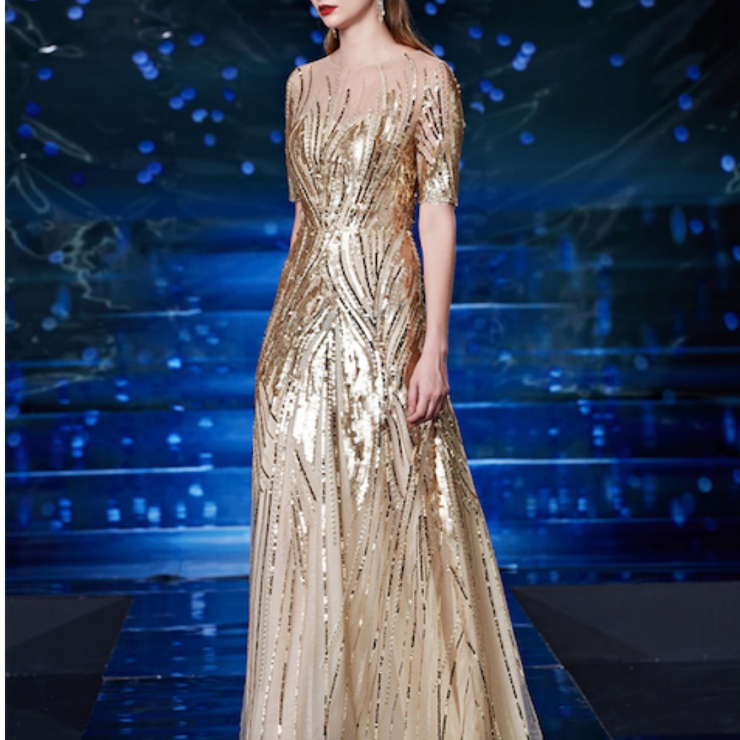 Rent A Dress Kl Gold Sequin Dinner Dress Rental Women S Fashion