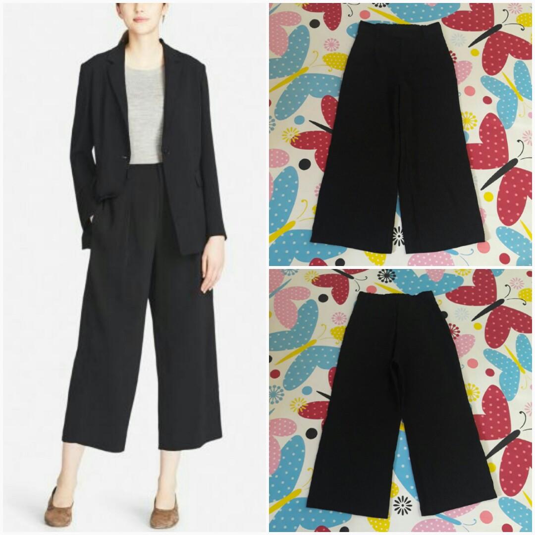 GU UNIQLO Drape Wide Leg Ankle Length 