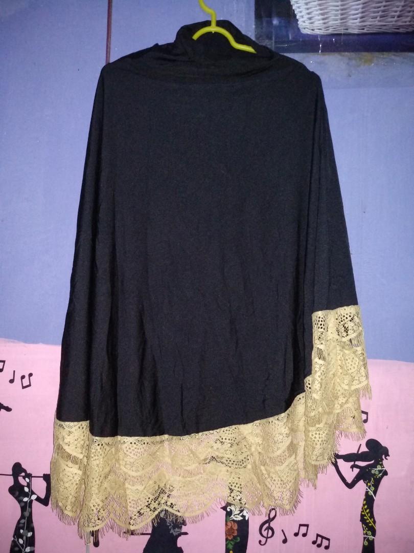 Hijab Syar I Hitam Renda Fesyen Wanita Muslim Fashion Lainnya Di Carousell
