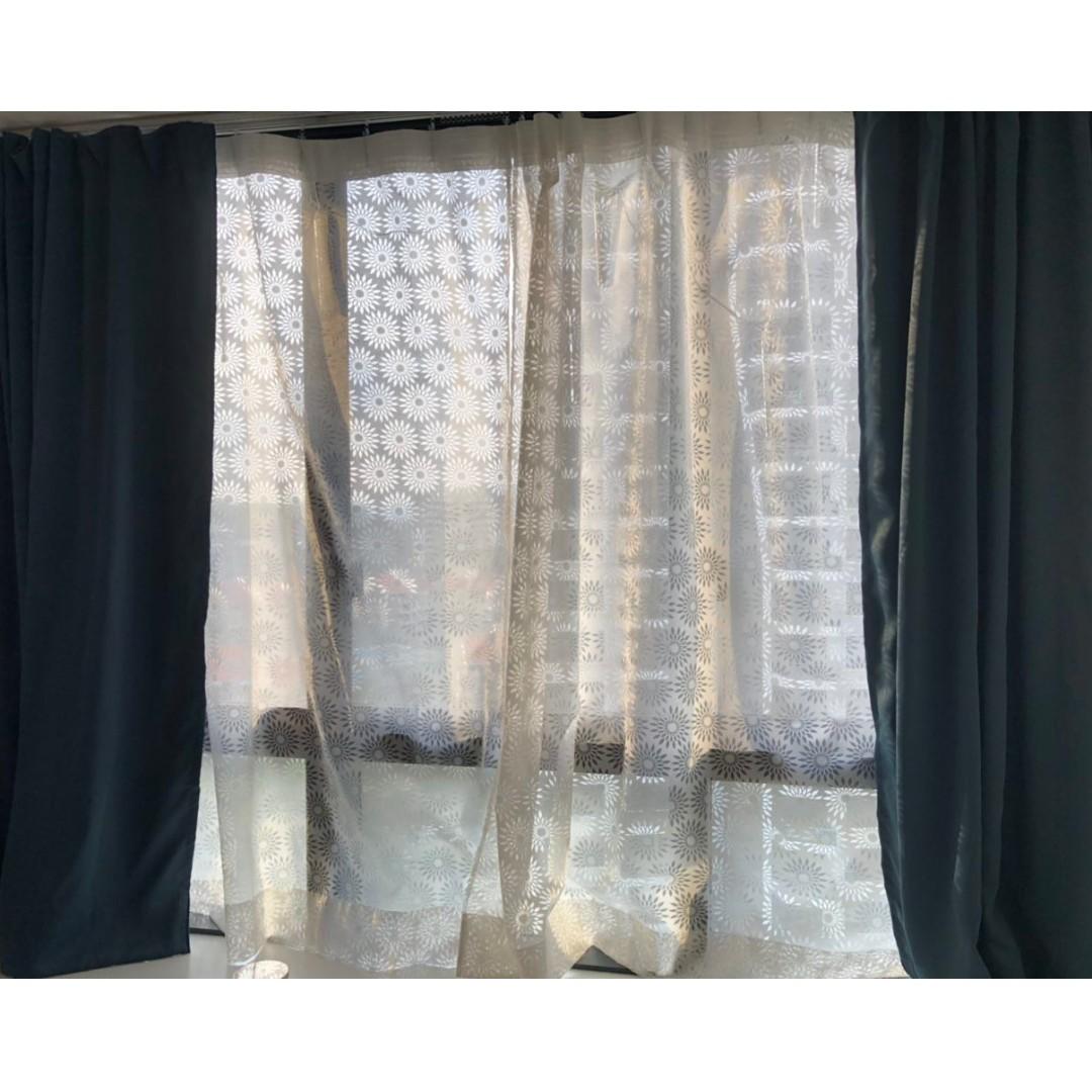 ikea majgull block out curtains 2 pieces furniture home living home decor curtains blinds on carousell