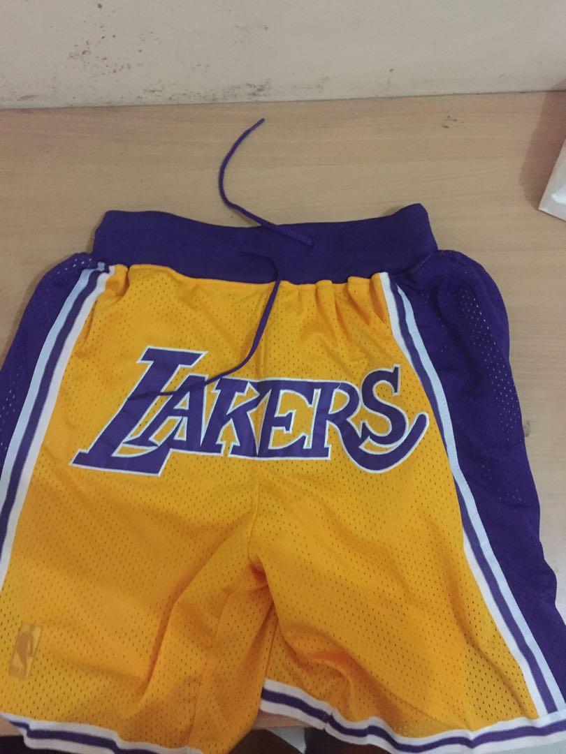 Lakers lebron shorts just don Men s Fashion Activewear on Carousell
