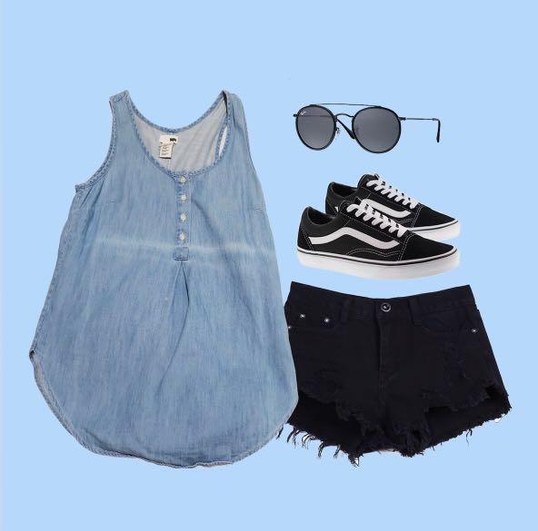 Levi’s denim tank top (Category: Jeans) located in Manila. Submitted by jbsquared (Listing ID 193617675, Image 2). Description: In good condition! No flaws 9.5/10 😊 Bought in Levi’s HongKong Size: XS (but can fit till Medium) ✨ Shipping fee: 100 pesos for metro Manila DM for more infos .