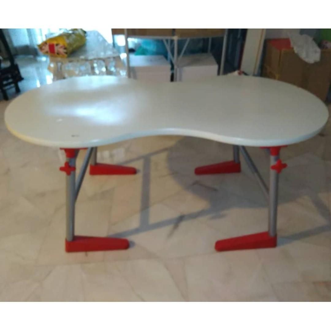 meja ikea desk table egg shape 000 622 72 heights adjustable l87 d home furniture others on carousell