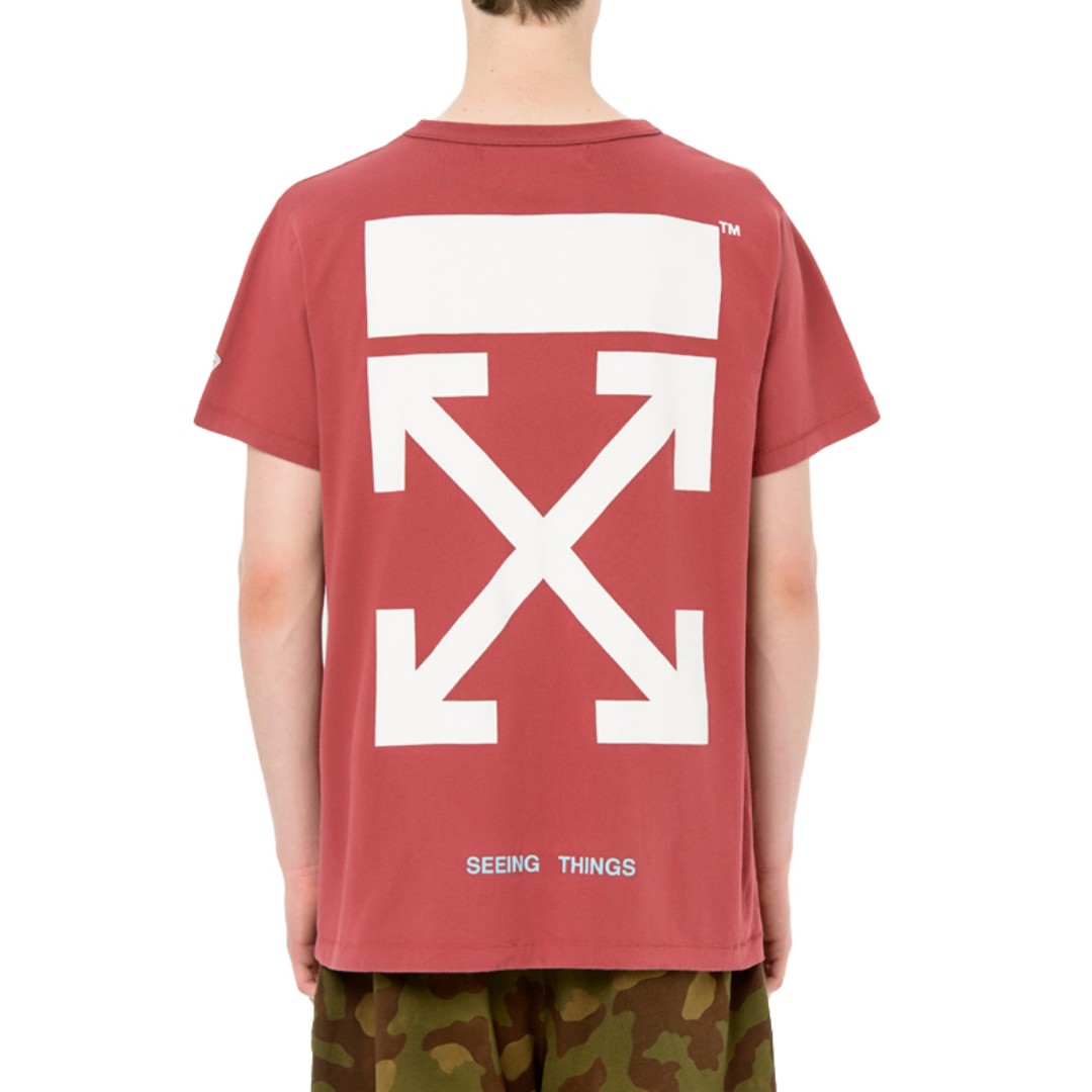 red off white tee