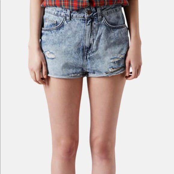 Topshop Moro Hallie Acid Wash Shorts 