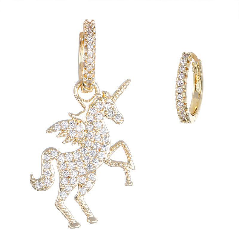 Unicorn Diamond Earrings Women S Fashion Jewellery Earrings On