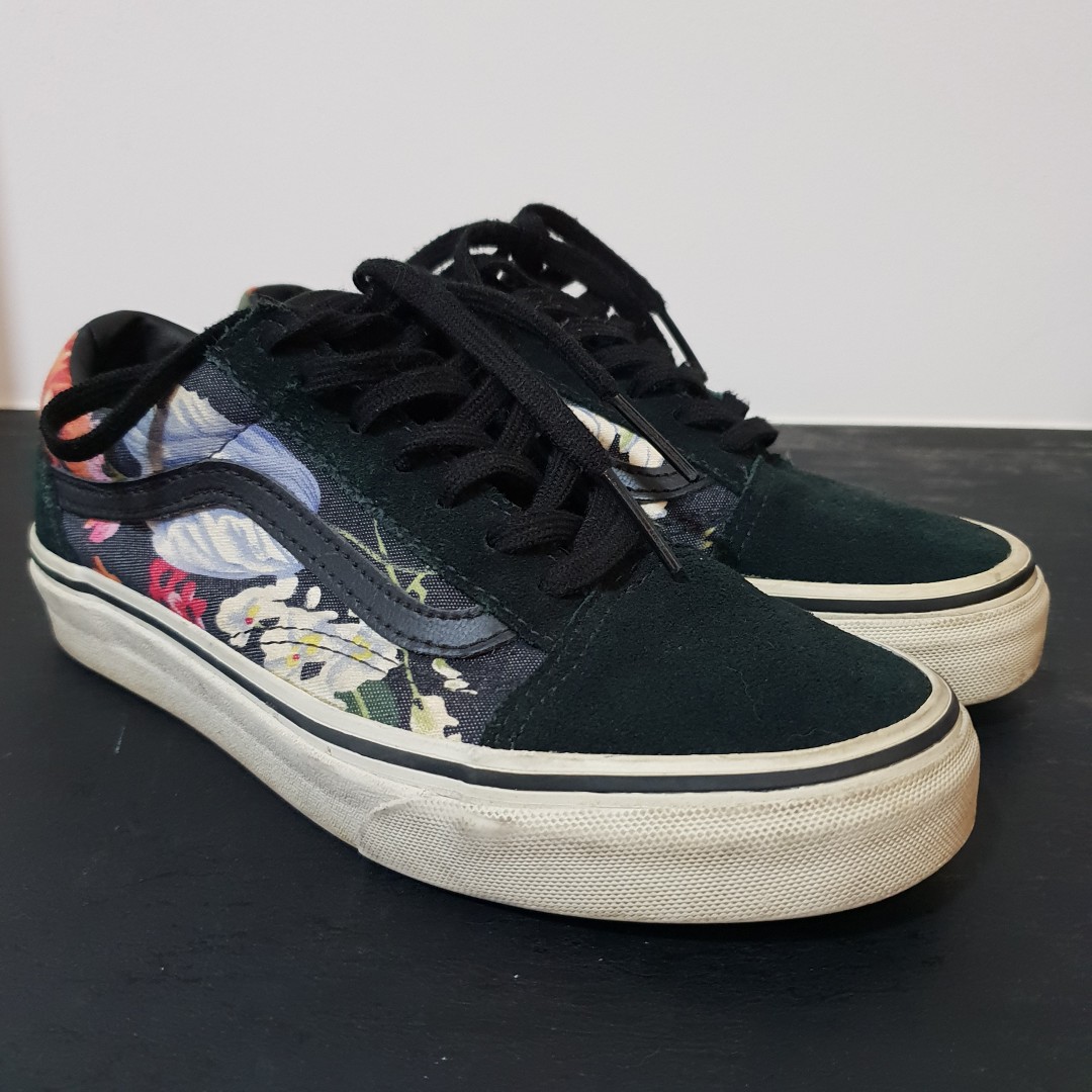 vans old skool floral shoes