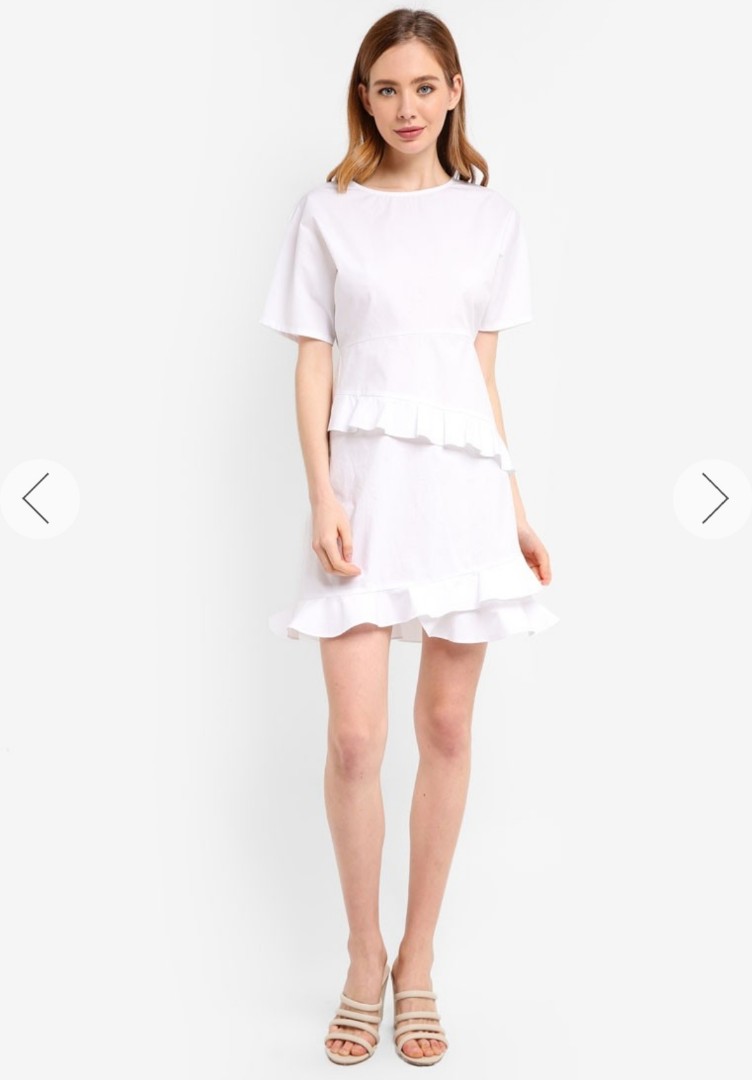 short sleeve frill dress