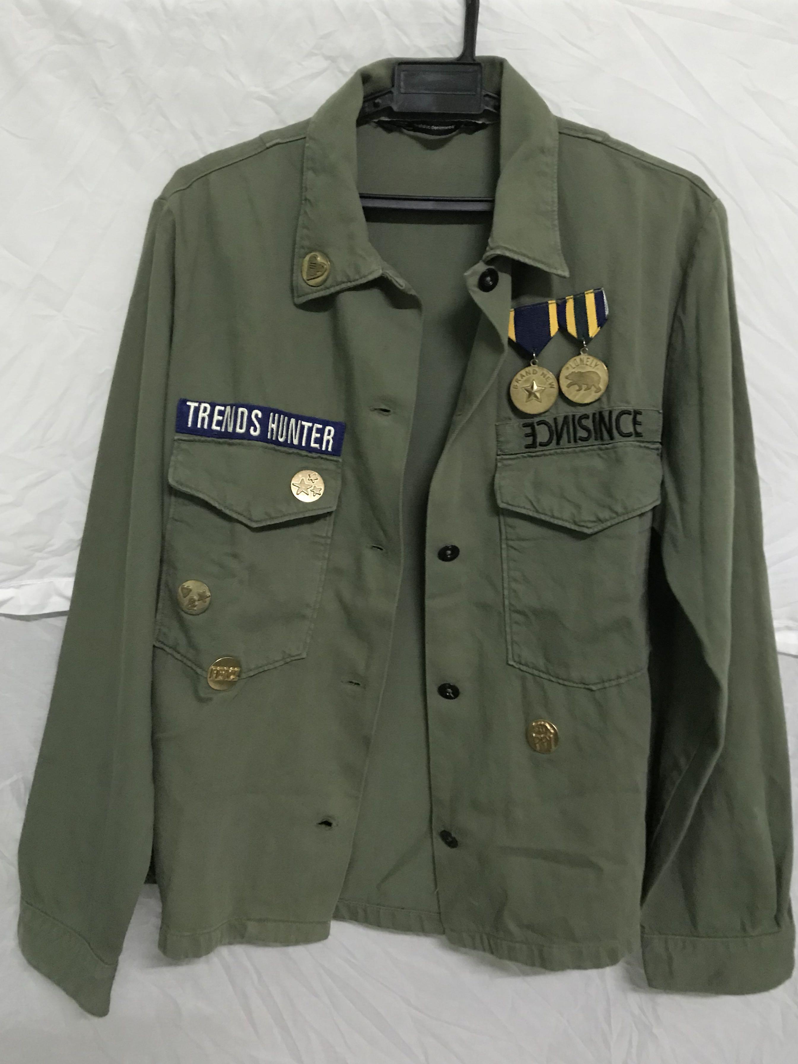 Zara Trafaluc denim wear Green Army Jacket